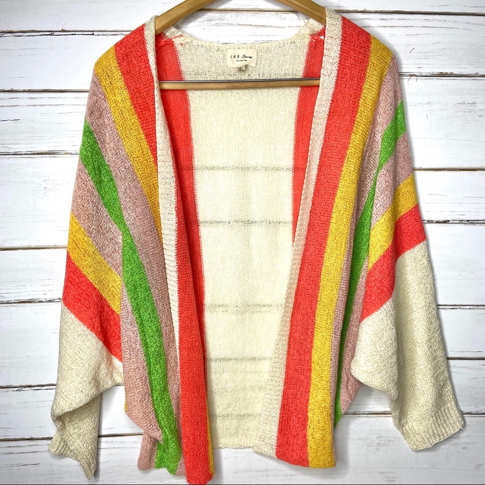 Iris Rainbow Stripe Open Cardigan - Picture 7 of 10